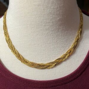 Lady Remington Elegant Gold Tone Braided 18’’ Necklace